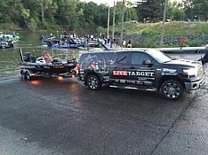 Stephen Browning's truck and boat at launch