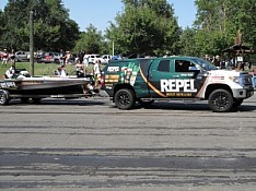 Gary Klein's truck and boat at launch