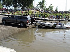 James Elam's truck and boat at launch