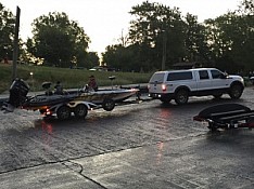 David Smith's truck and boat at launch